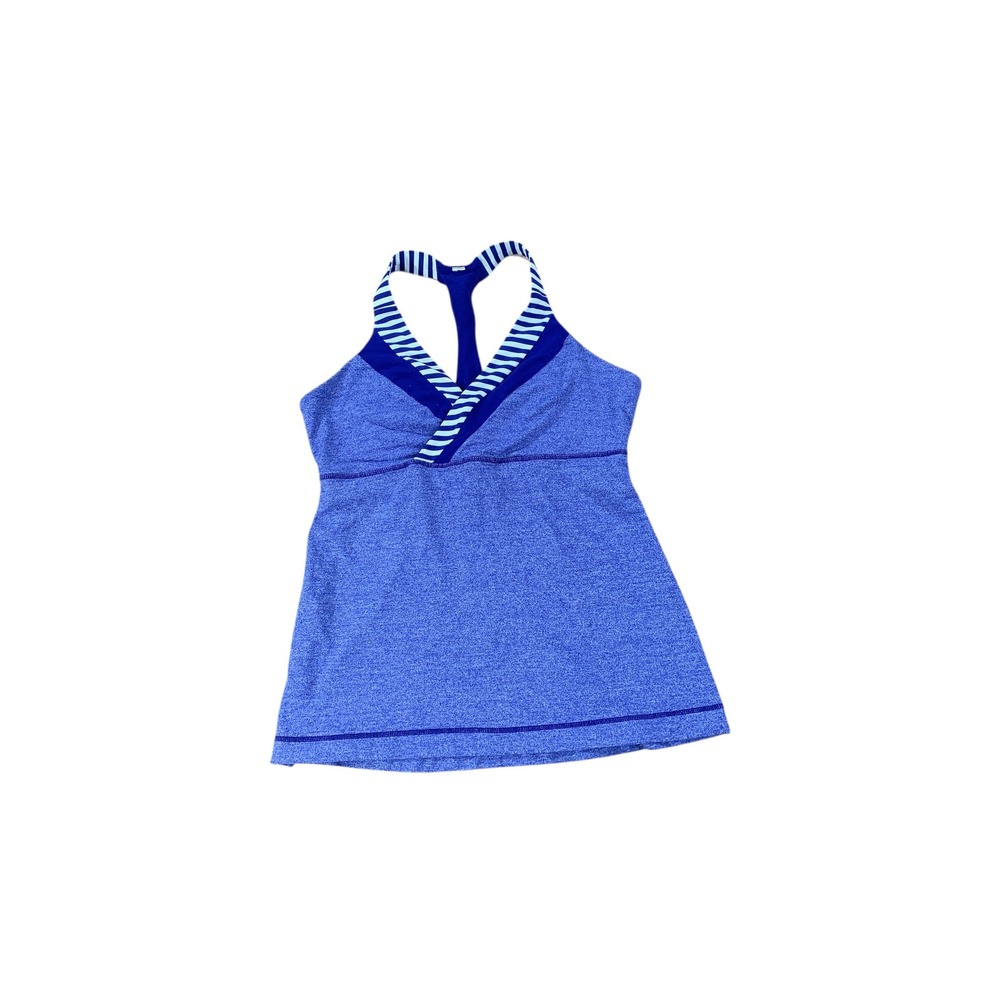 Lululemon Athletic Tank Top Blue Striped Racerback Workout Fitness‎ Women's Size